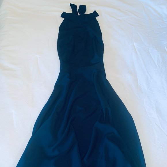 NWT Tahari ASL halter dress, a-line, mid-length, special occasion, Navy, size 10 - Picture 3 of 10
